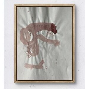 O Original Abstract Expressionism 8.5x11 Painting Brown Magenta Fine Wall Art